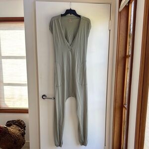Free People Sage Green Lightweight Jumpsuit